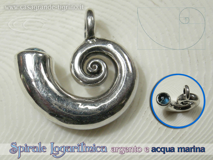 Marco_Casagrande_orafo_ciondolo_spirale_logaritmica_argento_acqua_marina