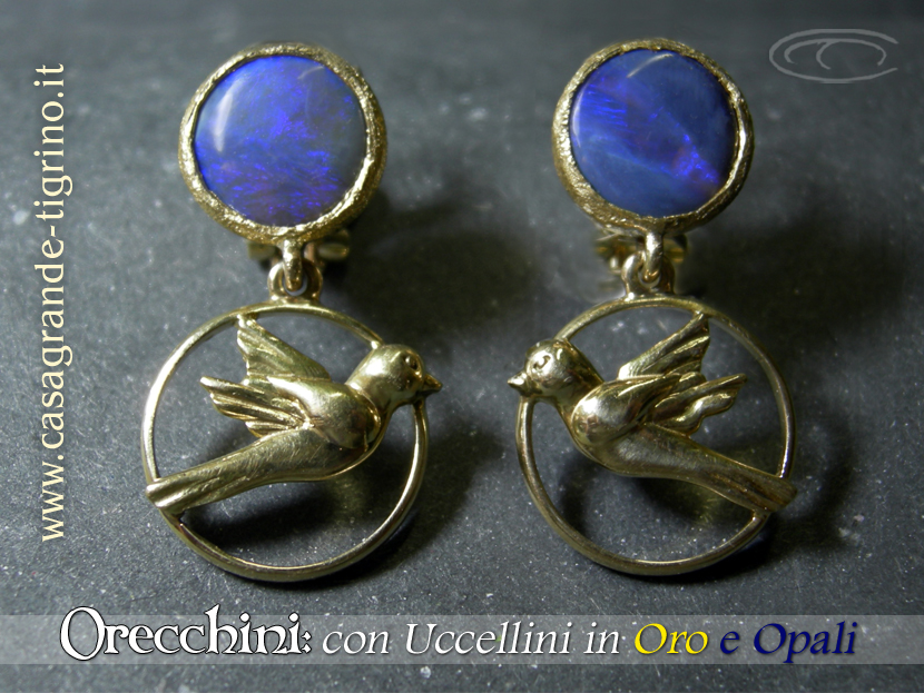 Marco_Casagrande_orecchini_uccellini_oro_opali